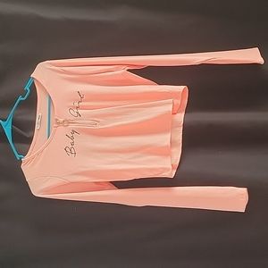 Pink long sleeve crop top 1x